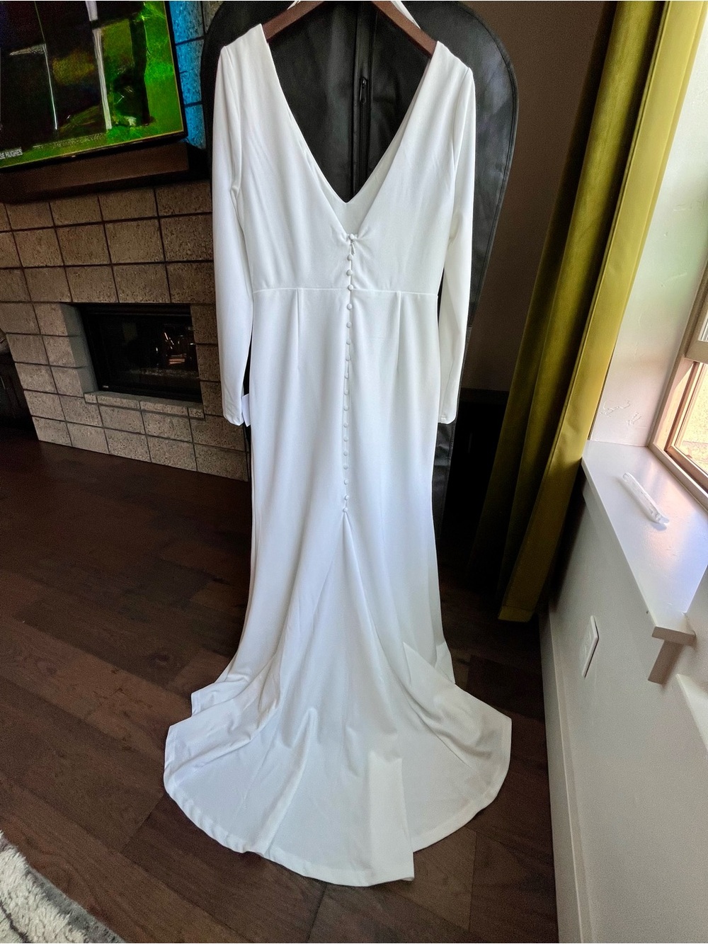 New- Lulus Feeling Of Forever White Long Sleeve Mermaid Maxi Dress - Size 1X - Picture 5 of 8